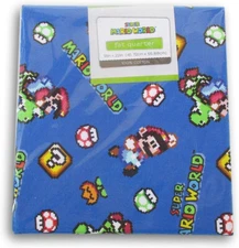 8-Bit Super Mario World Fat Quarter 100% Cotton Pattern Fabric - 18 x 21 Inches