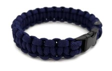 Paracord Bracelet 550 Black Tactical 3/8" Buckle Midnight Blue Hand Made