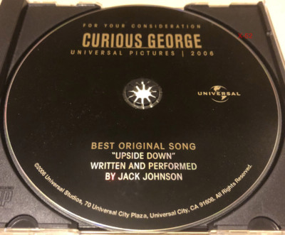 Curious George CD hit Upside Down Jack Johnson movie awards best song fyc promo