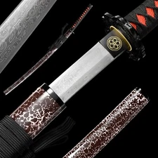 Handmade Japanese Katana Samurai sword Damascus Steel Sharp Blade Full Tang