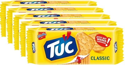 Tuc De Beukelaer Cracker Classic - Gesalzen - 5 Packungen je 100 Gramm