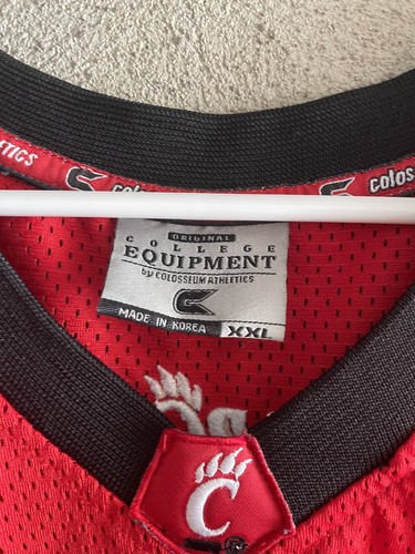 Vtg Cincinnati Bearcats Men's Basketball Jersey Stitched Red Size XXL Colosseum - Picture 4 of 5