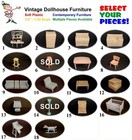 Vintage Marx 1/2" scale soft plastic Contemporary style Dollhouse Furniture