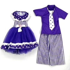 Curtain Call Child Dance Costume Set Size CXS Purple White Ballet Competition