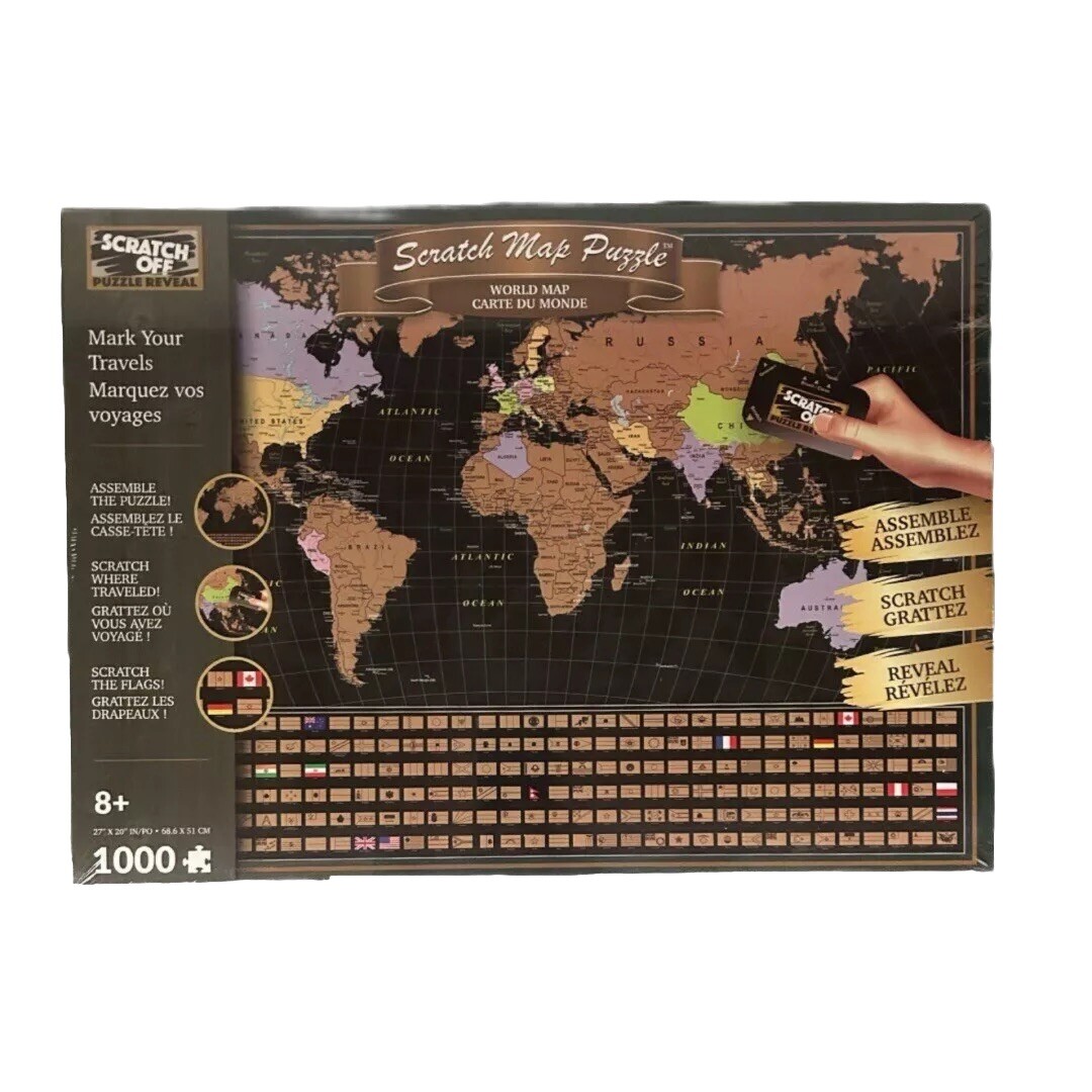 4d Cityscape Inc Scratch off Travel Puzzle World Map Jigsaw Puzzle