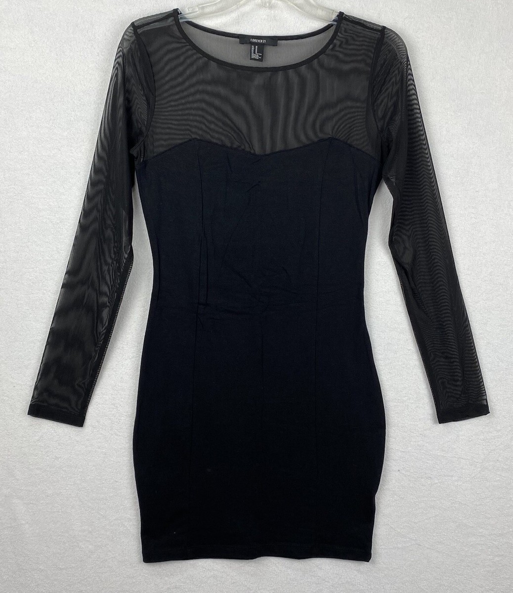 forever 21 black mesh top