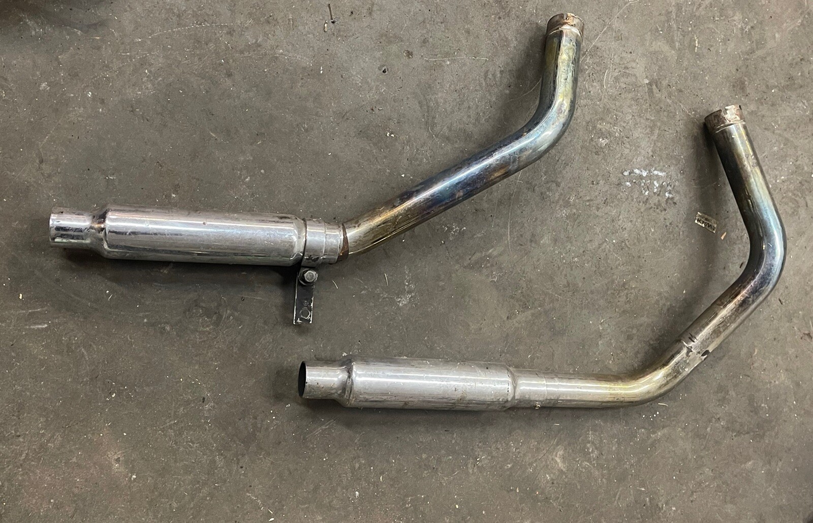 Harley Ironhead XL Sportster Ratty Shorty Exhaust Pipes w/ Slip on Mufflers eBay