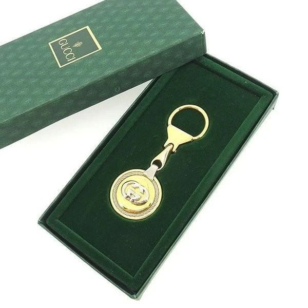 Porte clés Gucci charme imbriqué longueur d'occasion 9 cm or argent accessoires femme 