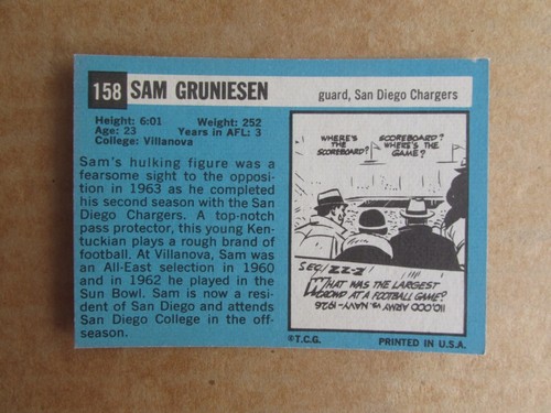 1964 TOPPS FOOTBALL CARD SINGLES COMPLETE YOUR SET PICK CHOOSE UPDATED 10/6 - Picture 305 of 337