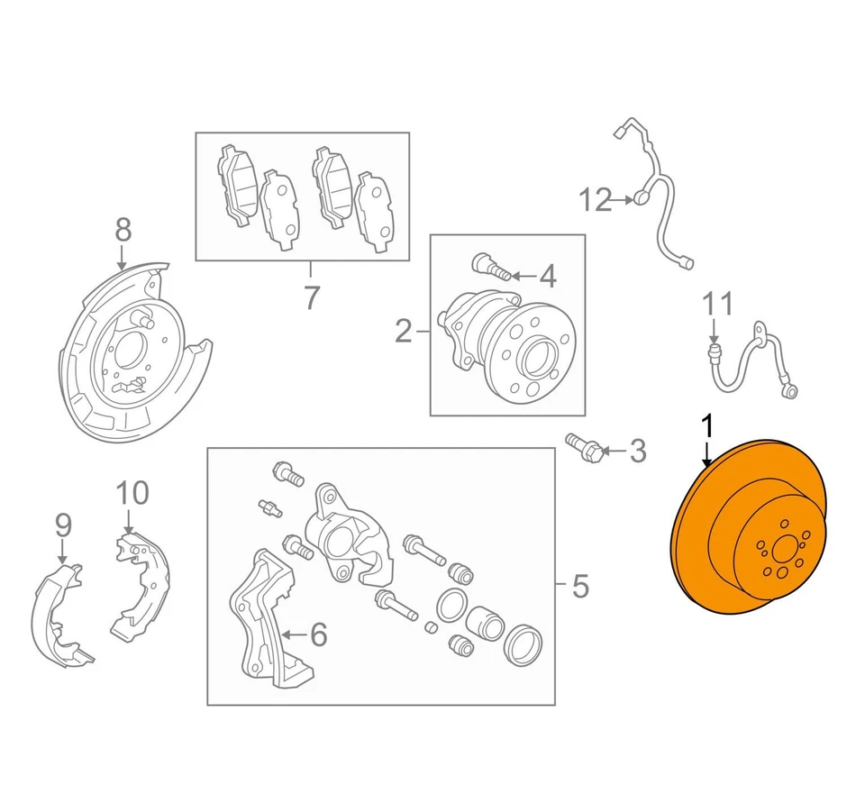 Rotor de freno de disco sólido trasero genuino OEM de 298 mm para Toyota Venza 42431-0T010 Foto 2 de 2