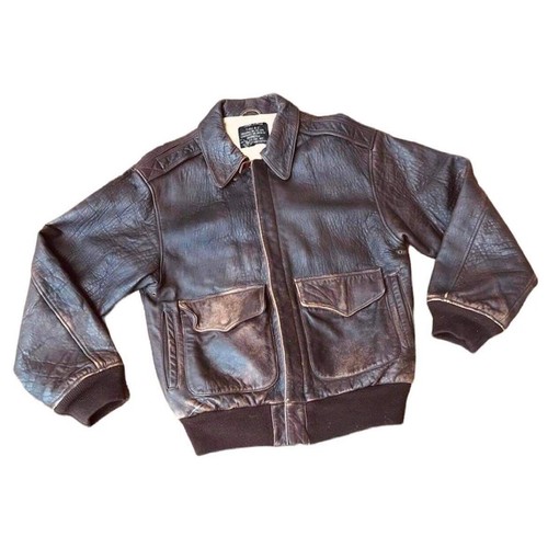 Leather Aviator Bomber Jacket VINTAGE 