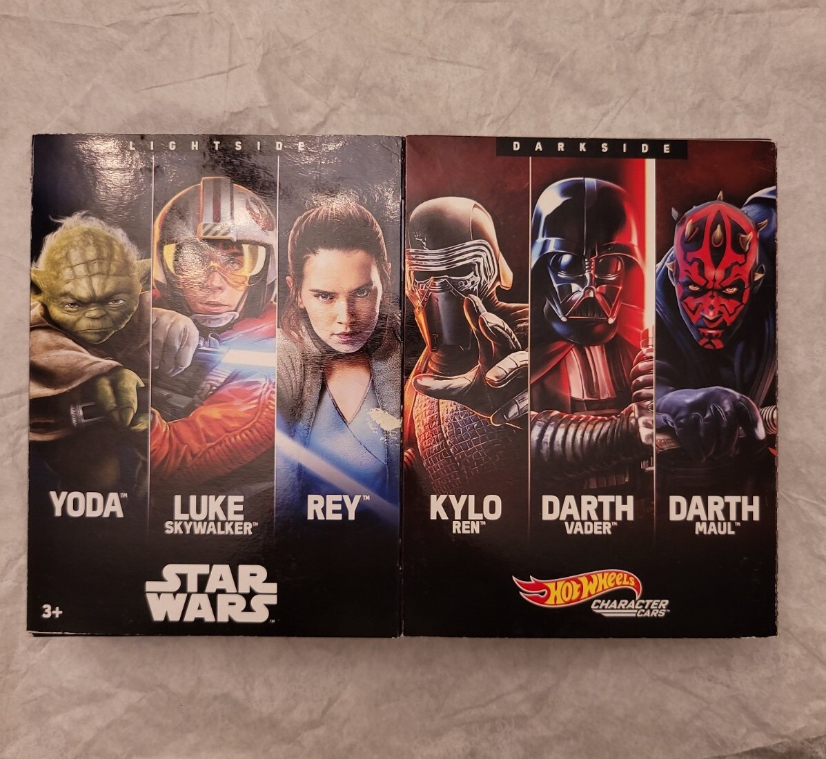 STAR WARS EXCLUSIVE HOT WHEELS CHARACTER CARS 6 CAR BOX SET LIGHTSIDE v DARKSIDE | eBay