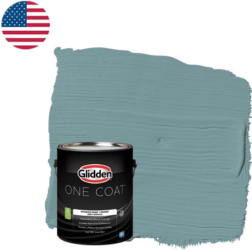 One Coat Interior Paint Primer Low VOC Odor Cathedral Glass/Blue 1 Gal Eggshell