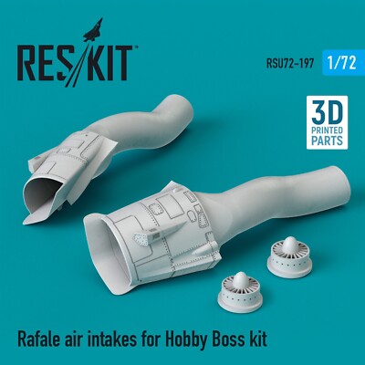 ResKit RSU72-0197 Scale 1:72 Rafale air intakes for Hobby Boss kit (3D Printing)
