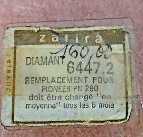 Aiguille Diamant ZAFIRA 6451 Pour Platine Vinyle Pioneer - NEUF DE STOCK