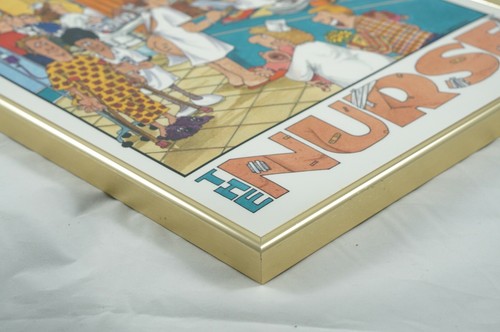 Framed John Holladay 1989 Vintage "The Nurse" Hospital Nurse Desk 12”x16” - Picture 6 of 8