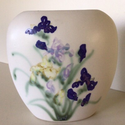 CLOUDS FOLSOM ~ Ceramic Hand Painted Vase ~ 7 3/4  ~ Hand Marked ~ Circa 1994 