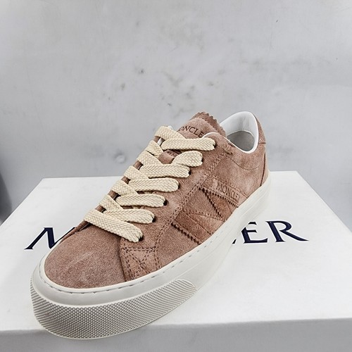 Moncler Monaco 2 Low Top Sneakers Women's 35/5US Light Pink Round Toe Lace Up - Picture 15 of 18