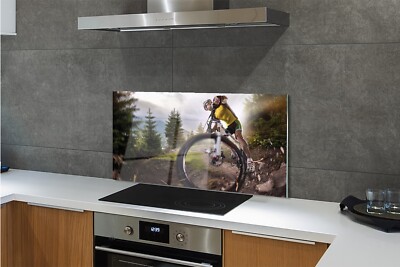Tulup Küchenrückwand Spritzschutz aus Glas 120x60 Cloud Mountainbike