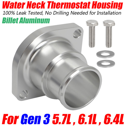 For Gen 3 5.7 6.1 6.4L Billet Aluminum Water Neck Thermostat Housing Oil Cooler - Foto 1 di 11