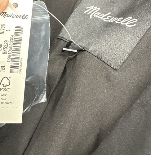 Madewell The Relaxed Blazer in Softdrape True Black Size Large NWT - Picture 6 of 6