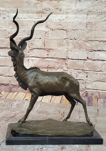 Bronze Marble Statue Elk Deer Stag Hunter Wildlife Art Sculpture Figure Artwork - Picture 5 of 10