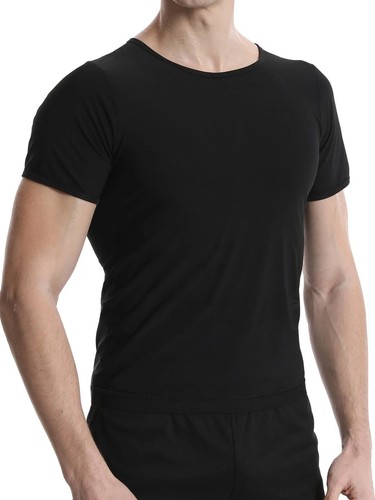Men's Slimming Body Shaper Waist Trainer Sauna Gym Sweat Top Weight Loss T-Shirt - Picture 46 of 84