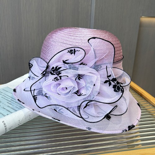 Braut Organza Tee Party Hut Damen Kentucky Derby Kirche Kleid Sonnenhut - Bild 10 von 13