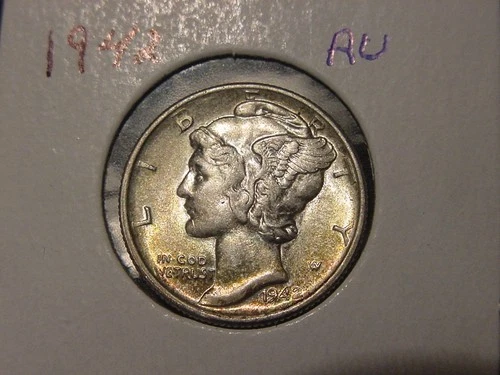 1942 MERCURY DIME AU POPULAR DATE SHIPS FREE
