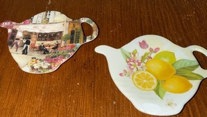 Vintage  Italian Painted Tea Pot Art Spoon Rest Italy