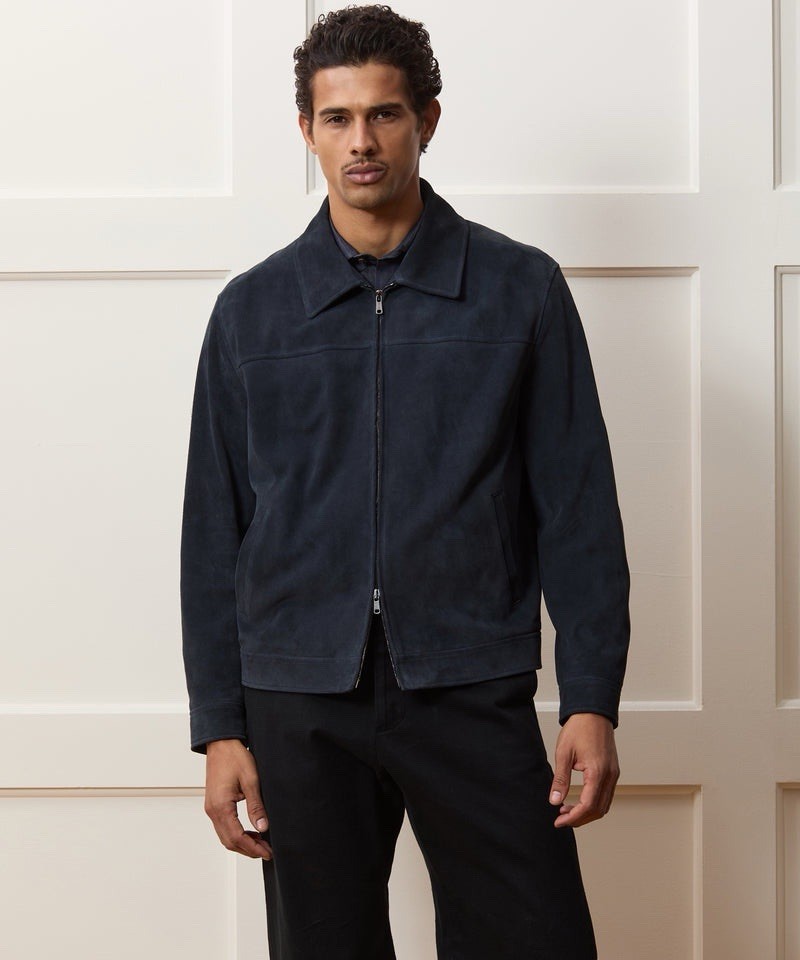 New Todd Snyder Men's Italian Suede Grant Jacket Navy Size Medium