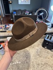 Vintage Stratton Self Forming Drill Sergeant Instructor Wool Felt Hat 6 7/8 USA