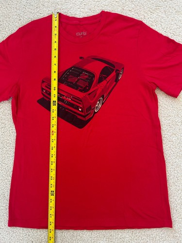 T-shirt CURB Ferrari F40 grafica retrovisione rossa - taglia {L} - Foto 3 di 5