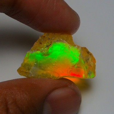Ethiopian Oil Opal Specimen  20.65  cts Natural Rough Gemstone - Fire Opal Roug