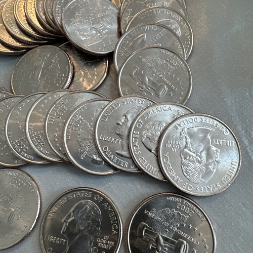 Indiana Coin Indiana 2002 P State Quarter uncirculated Roll 40 coins in Plastic Tube ...
