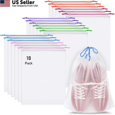 18 Pack Shoe Bags for Travel, 15.7" x 11.8" Clear Travel Multicolor, 18