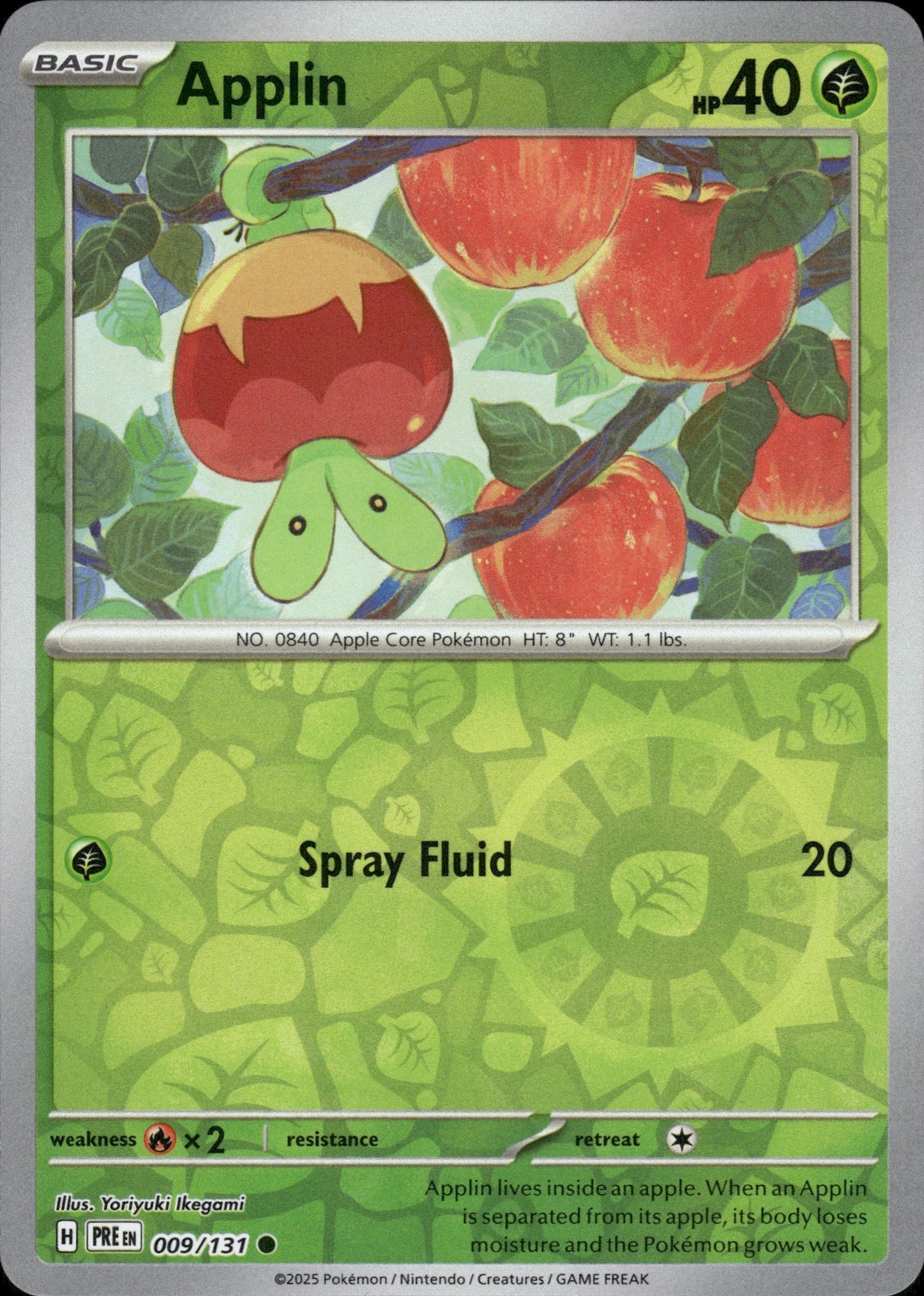 Applin | 9 | Pokemon | Prismatic Evolutions | Reverse Holo | 50% off 2nd Item