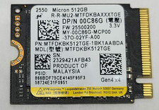 DELL MICRON 2550 512gb 2230 M.2 NVMe SSD Steam Deck SteamDeck Gen4 93% HEALTH