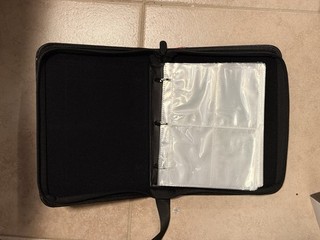 Red and Black 4 Pocket Three Ring Mini Card Binder Holds 400 Cards
