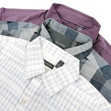 Lot of 3 Van Heusen Dress Shirts Mens M 15-15.5 Multicolor Button-Up SS LS NWOT