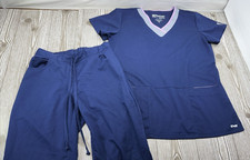 Grey  s Anatomy Active Women Scrub Mixed Size Set Top MEDIUM  Pants XS - BLUE
