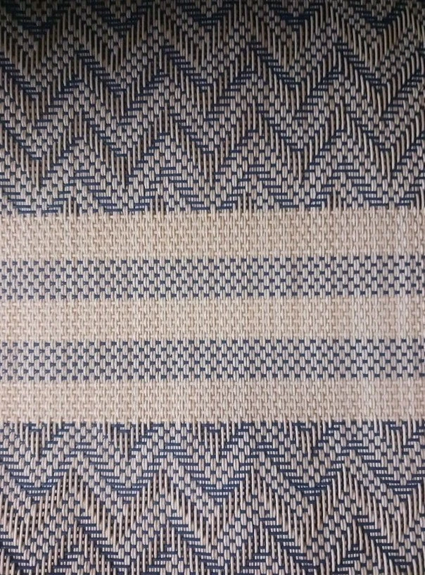 x8 Blue Placemat Set Of 8 Vinyl Woven Coastal Chevron Stripe Summer Pool Beach - Image 3 of 4