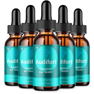 (5 Pack) Audifort Advanced Tinnitus Drops, Audifort Max Hearing Formula (10oz)