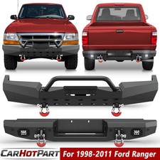 For 1998-2011 Ford Ranger Steel Front Or Rear Bumper With Bull Bar Winch Drings
