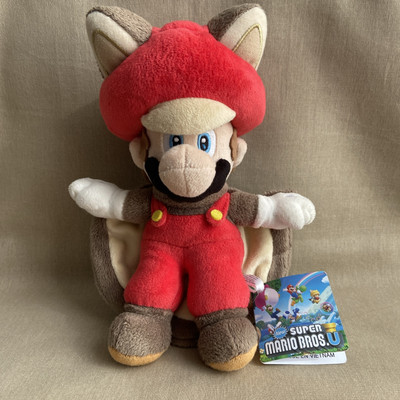 New Super Mario Bros U Flying Squirrel Mario S 9'' Plush Nintendo NEW NWT Cap Hat