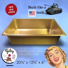 Jumbo USA Made Stainless Steel Box Food Prep Industrial Steam Pan Full Size NOS