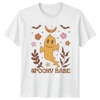 Spooky Babe Damen T-Shirt Retro Geist Halloween Halloween Geschenk für Sie