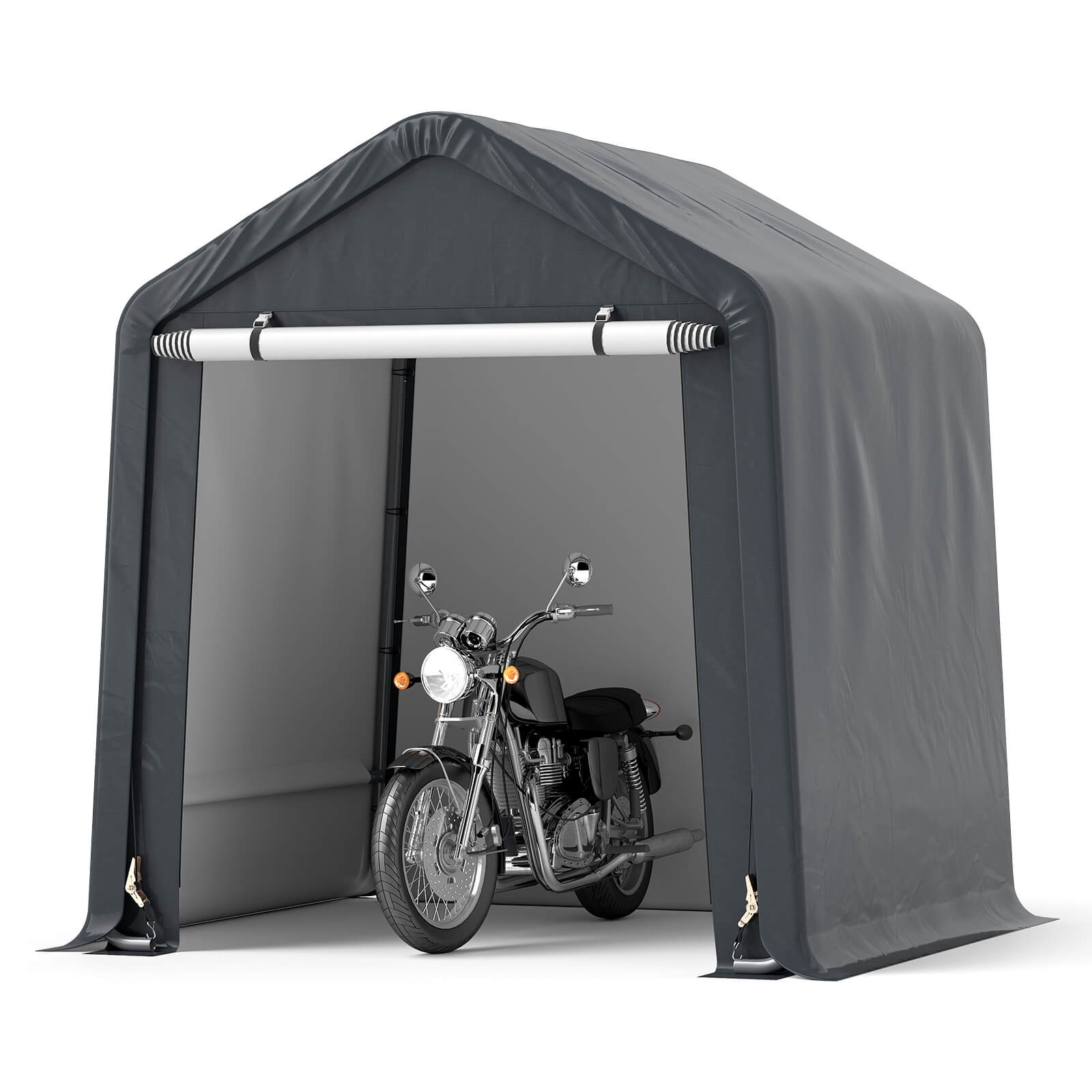 6.5 x 6 FT Portable Motorcycle Bike Shed w/ Roll up Zipper D