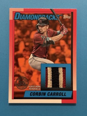 CORBIN CARROLL (18/25) (1:4,895 Packs) (1990 JERSEY PATCH RELIC) 2025 Topps