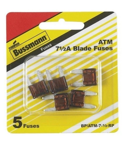 Buss bp/atm-7-1/2-rp atm blade type mini fuses 7.5 amp 5/pk (BP/ATM-7-1/2-RP)